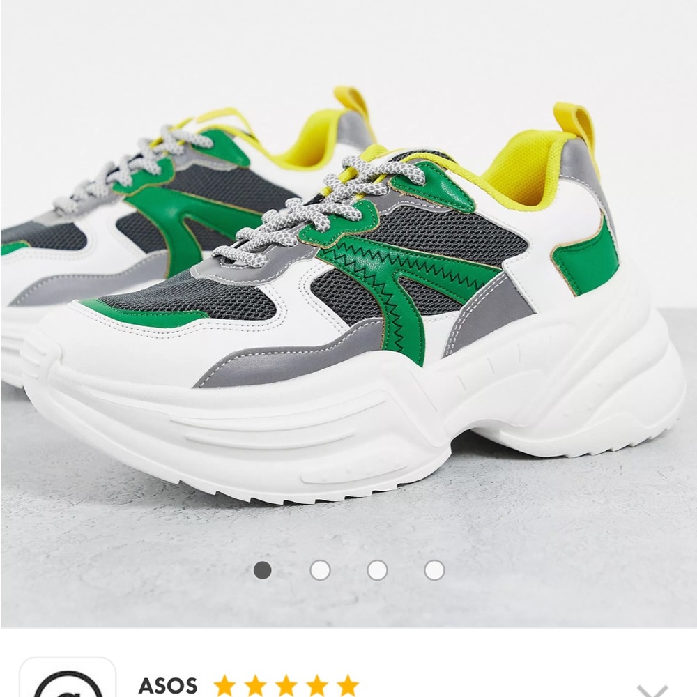 NWOT ASOS Topshop City chunky sneakers in green